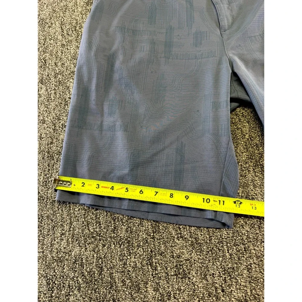 Adidas Chino Shorts Mens 38 Blue Geometric Polyester Performance Golf Pockets